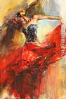Tuscany Beauty II Paintings - She Dances In Beauty 1 by Anna Razumovskaya